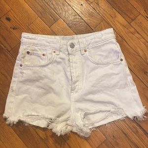 White jean shorts